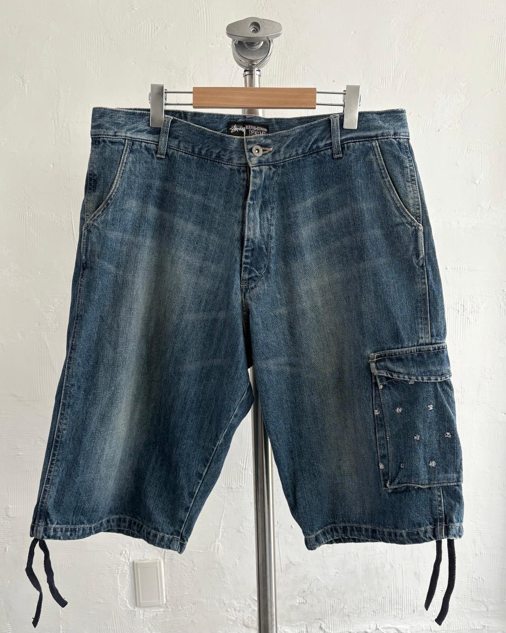 Stussy 스투시 00‘s 로고 데님 카고 숏츠 2