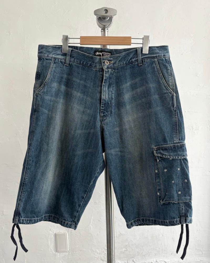 Stussy 스투시 00‘s 로고 데님 카고 숏츠 3