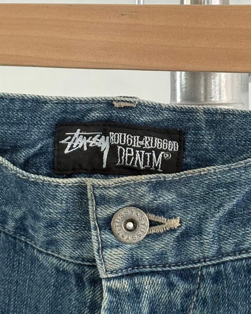 Stussy 스투시 00‘s 로고 데님 카고 숏츠 5
