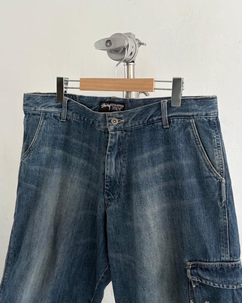Stussy 스투시 00‘s 로고 데님 카고 숏츠 4