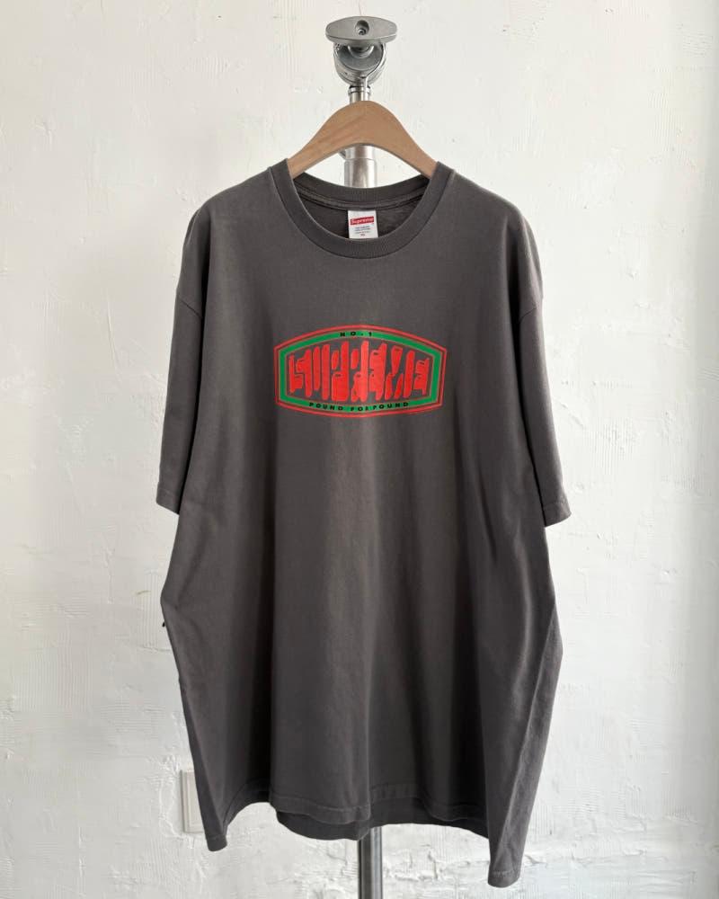 Supreme 슈프림 차콜 컬러 파운드 로고 티셔츠 3