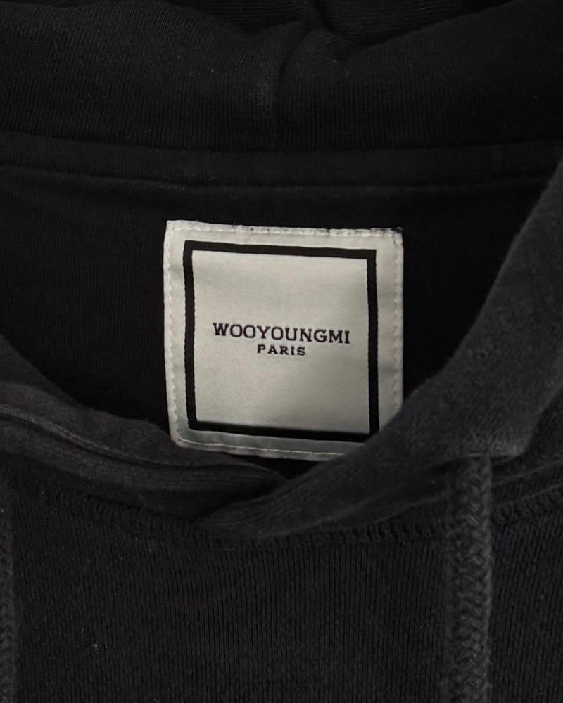 Wooyoungmi 우영미 블랙 컬러 백 로고 후드티 5