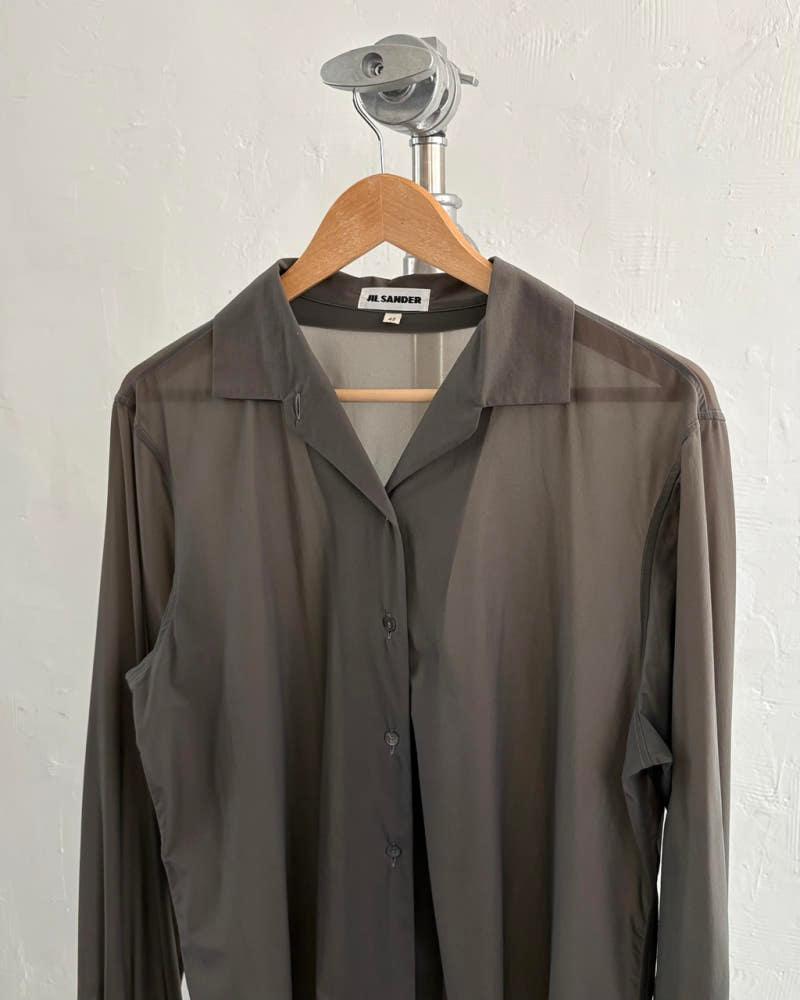 Jil Sander 질샌더 카키 실크 셔츠 5
