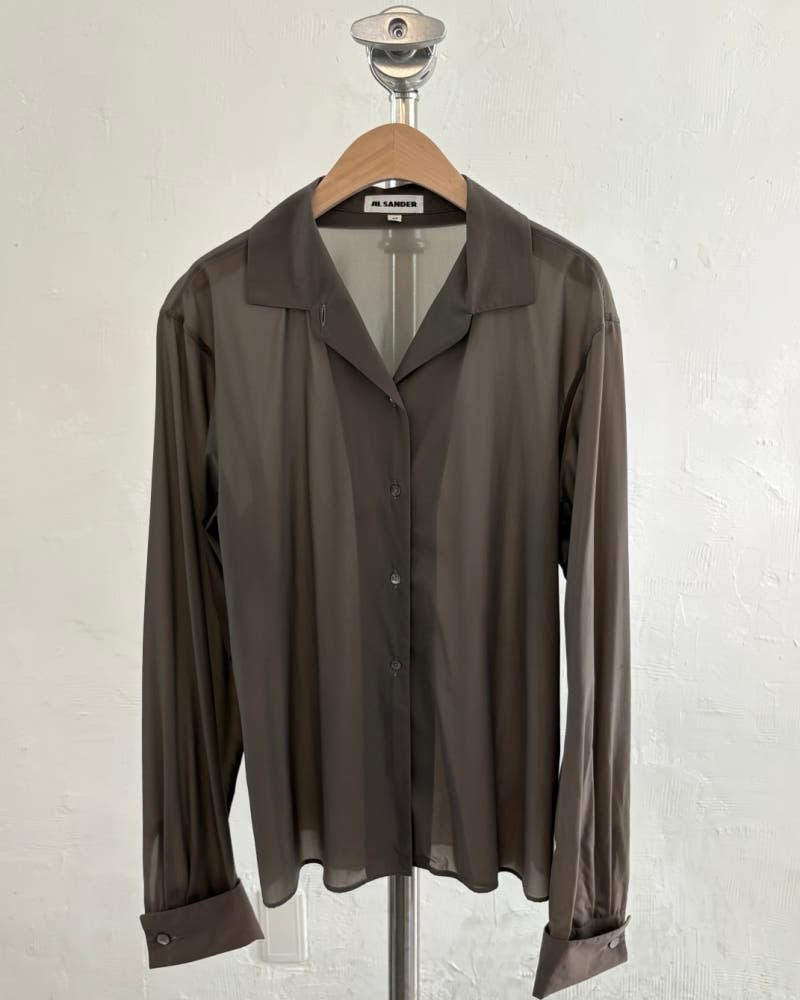 Jil Sander 질샌더 카키 실크 셔츠 3