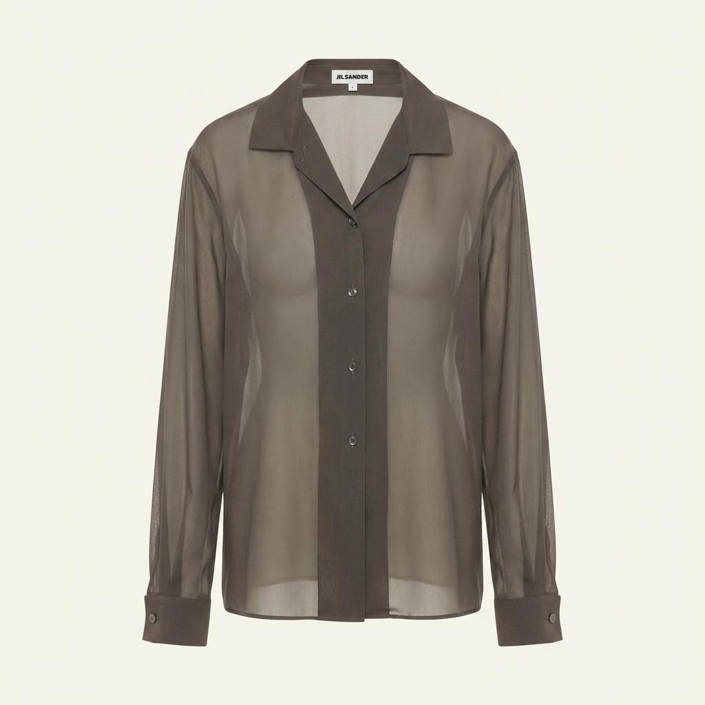 Jil Sander 질샌더 카키 실크 셔츠 1