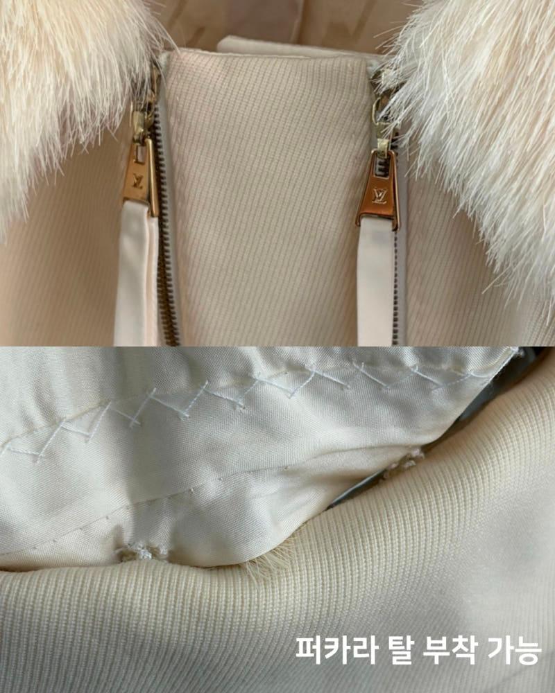Louis Vuitton 루이비통 아이보리 퍼 트리밍 크롭 자켓 9