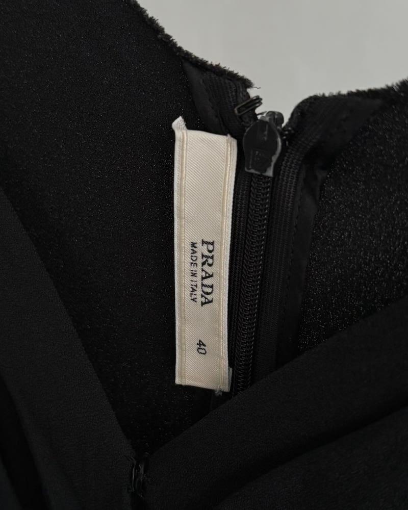 Prada 프라다 블랙 셔링 랩 슬리브리스 원피스 9