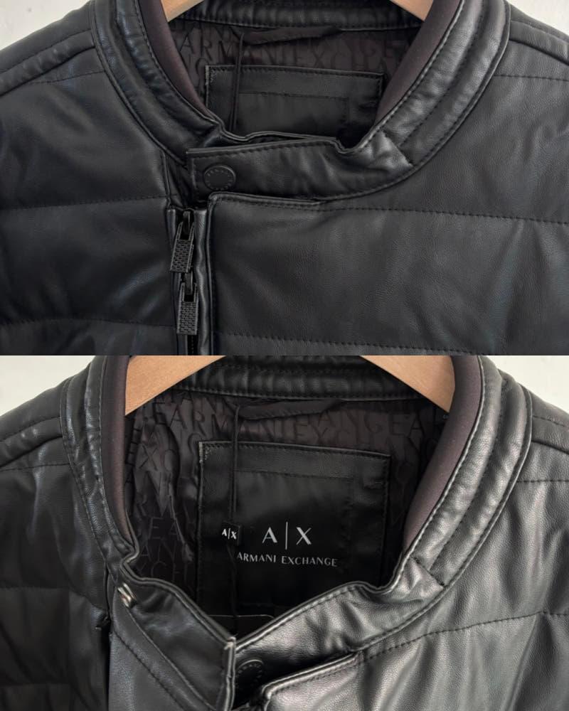 (새상품) Armani Exchange 아르마니 익스체인지 블랙 컬러 가죽 퀄팅 자켓 5