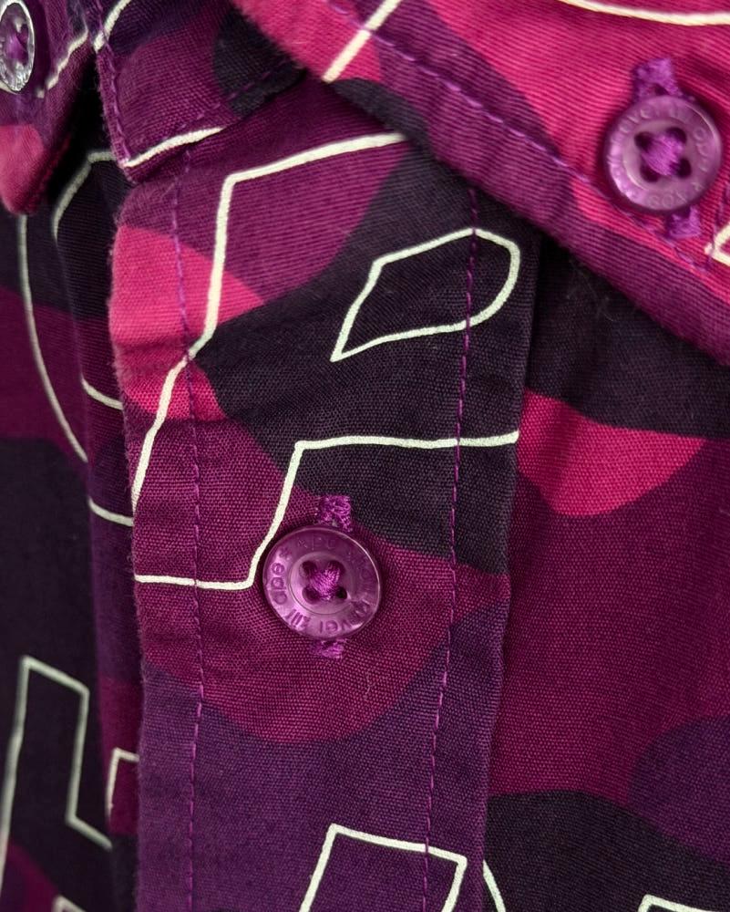 Bape 베이프 텍스트 카모 퍼플 피케 반팔 셔츠 9
