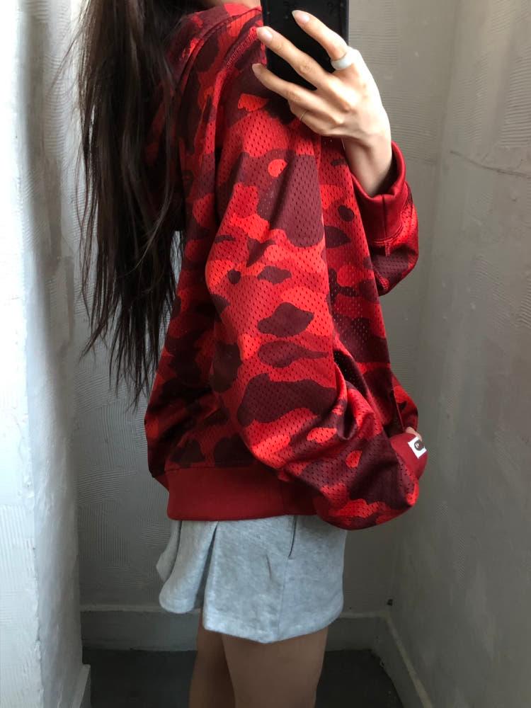 Bape 베이프 레드 카모 메쉬 후드티 5
