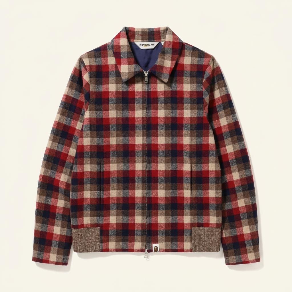 Bape 베이프 체크 울 집업 자켓 1