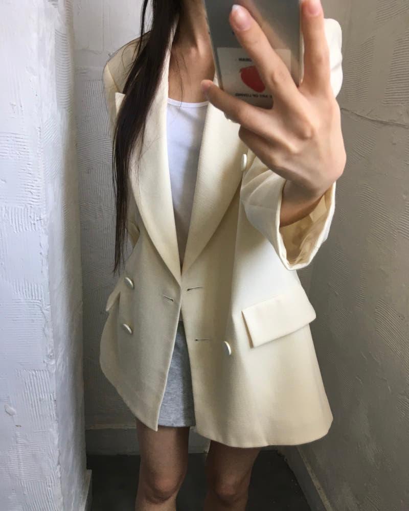 Yves Saint Laurent 입생로랑 90‘s 화이트 더블 브레스티드 블레이저 3