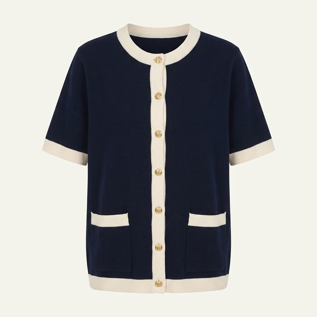 Burberry 버버리 금장 네이비 반팔 가디건 1