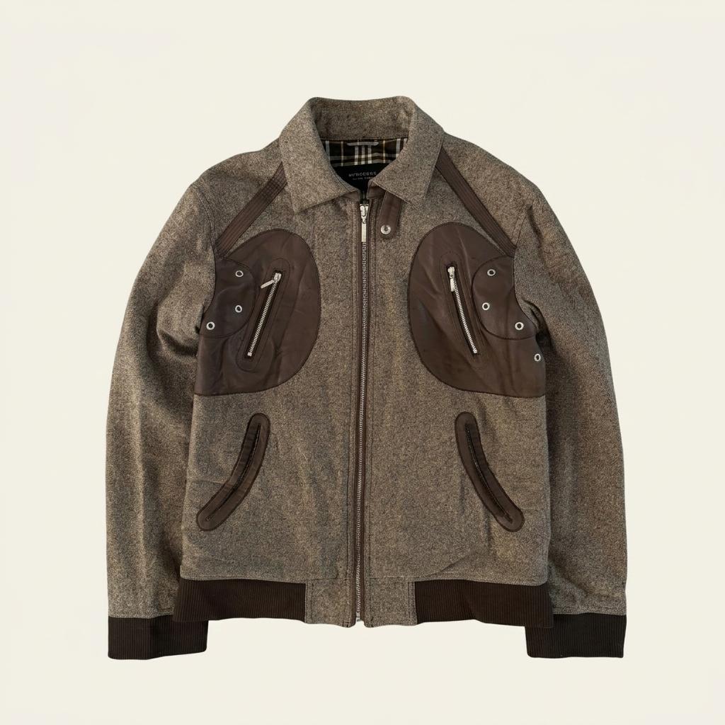 Burberry 버버리 블랙라벨 울 레더 디테일 자켓 1