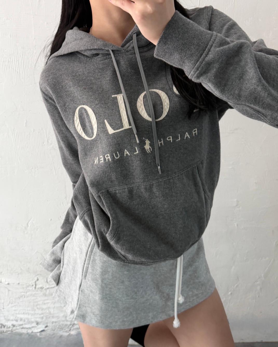 Polo 폴로 랄프로렌 QR라벨 POLO로고 그레이컬러 후드 2