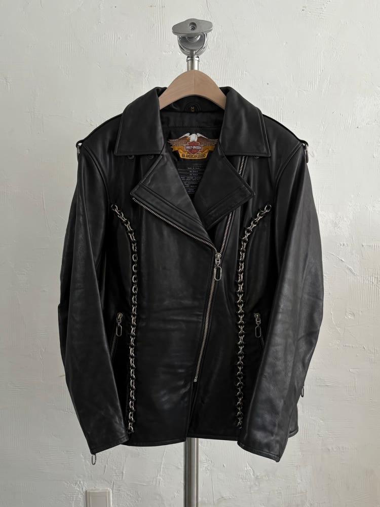 Harley-Davidson 할리 데이비슨 체인 레더 라이더 자켓 3