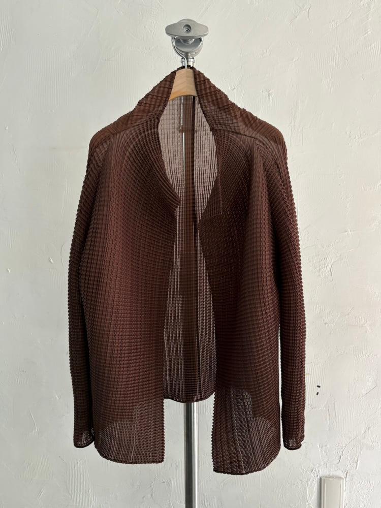 Issey Miyake 이세이미야케 플리츠 브라운 오픈 가디건 5