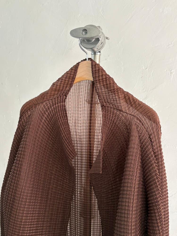 Issey Miyake 이세이미야케 플리츠 브라운 오픈 가디건 7