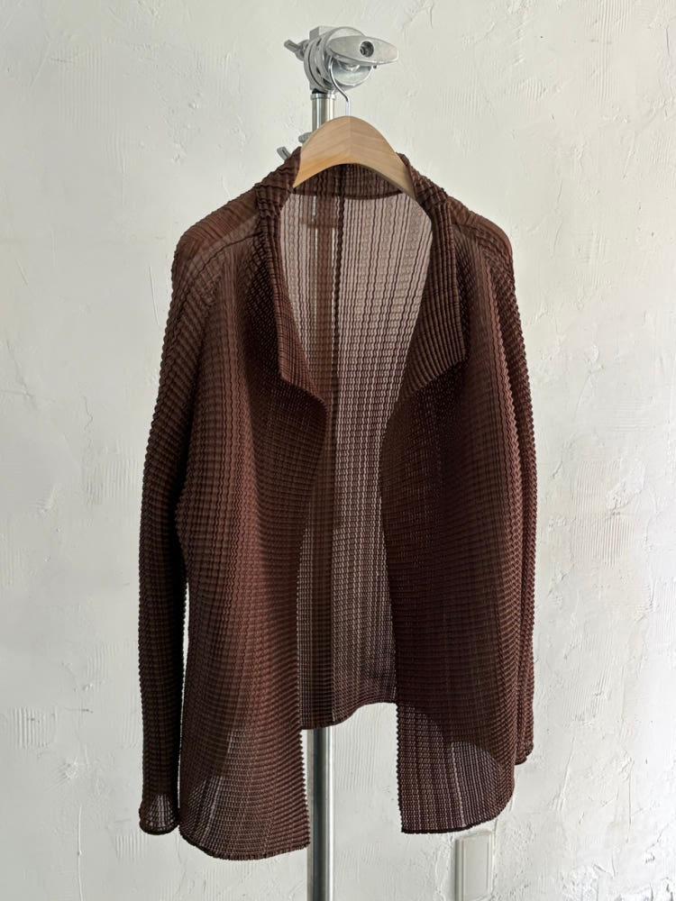 Issey Miyake 이세이미야케 플리츠 브라운 오픈 가디건 10