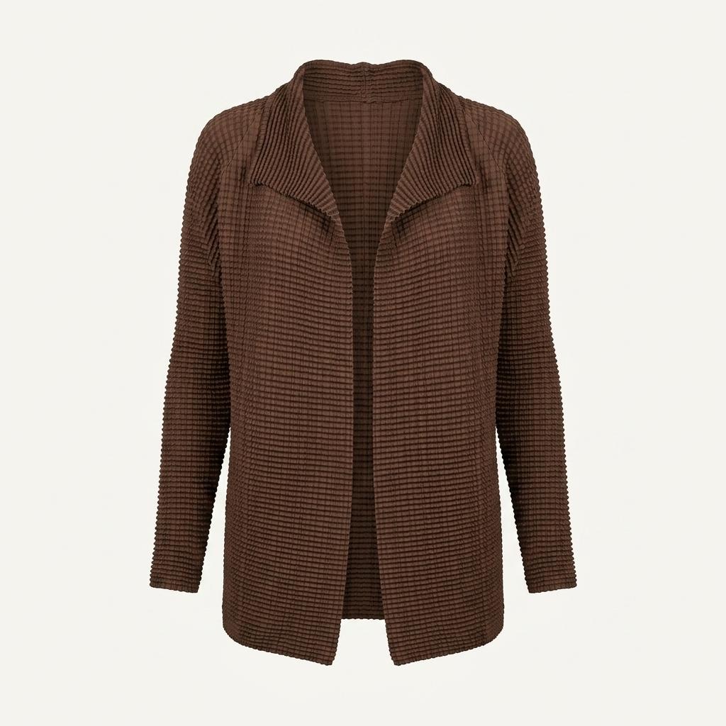Issey Miyake 이세이미야케 플리츠 브라운 오픈 가디건 1