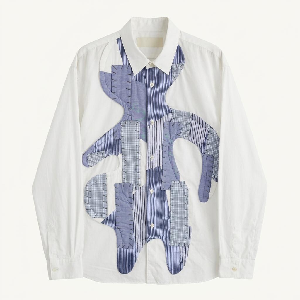 Comme des Garcons 꼼데가르송 SHIRT 패치워크 화이트 셔츠 1