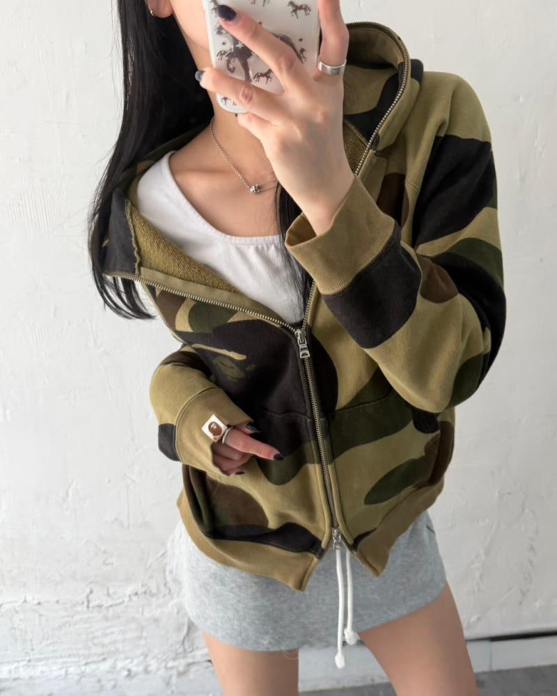 Bape 베이프 카모패턴 풀집업 후드 4