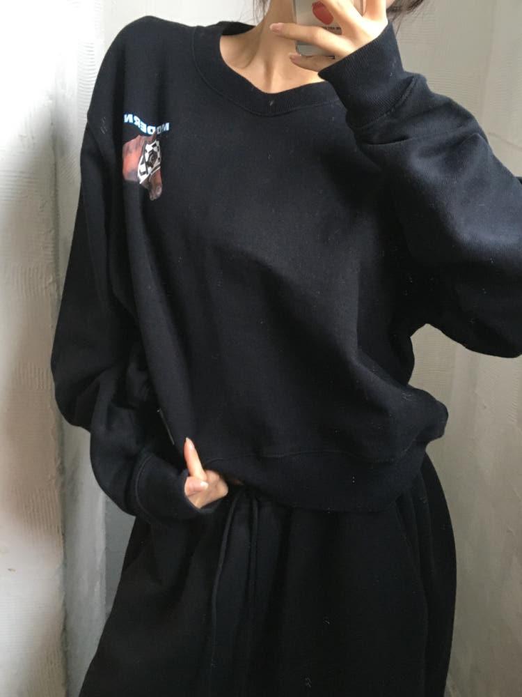 Off White 오프화이트 블랙 레이싱 크롭 맨투맨 5