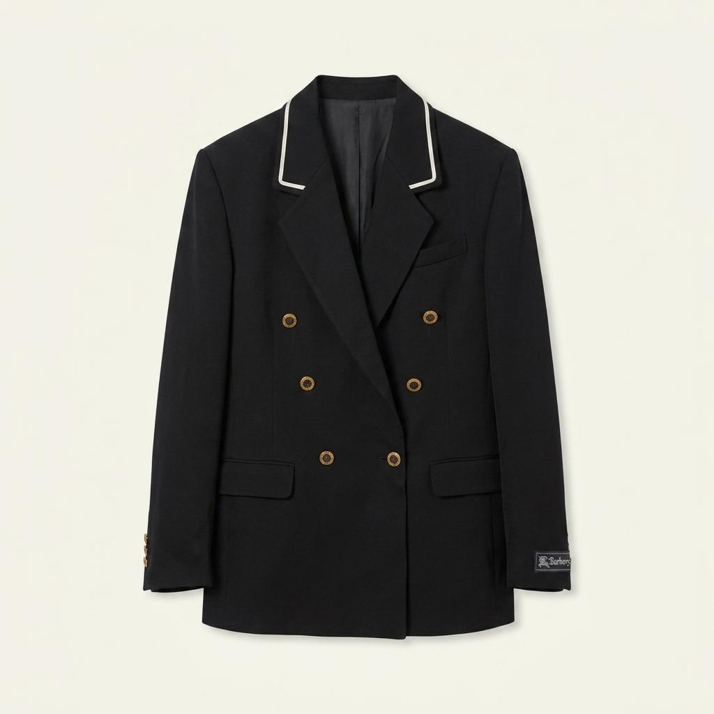 (새상품) Burberry 버버리 파이핑 금장 더블 브레스트 블레이저 자켓 1