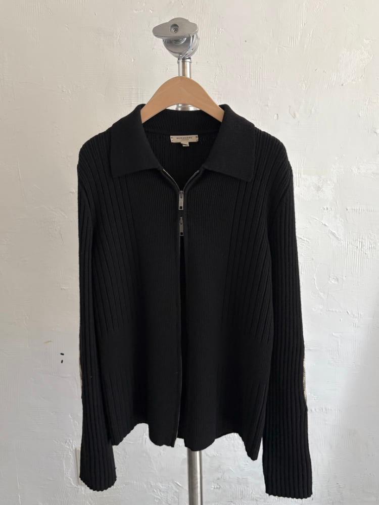 Burberry 버버리 블랙 노바체크 패치 니트 집업 8