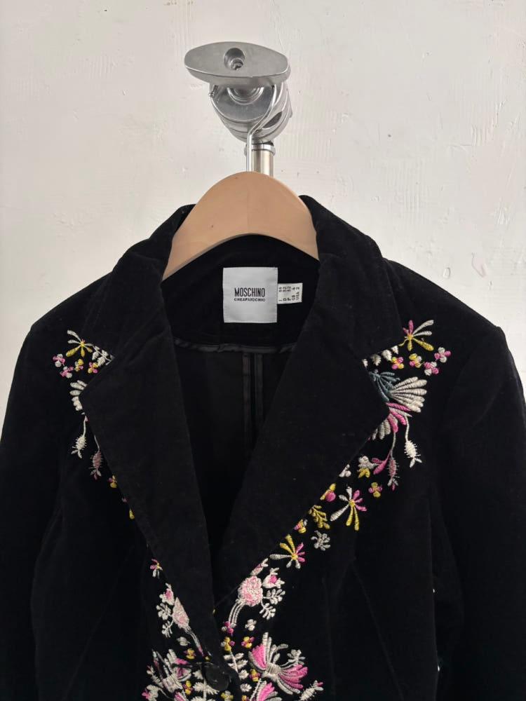 Moschino 모스키노 벨벳 자수 디테일 자켓 4