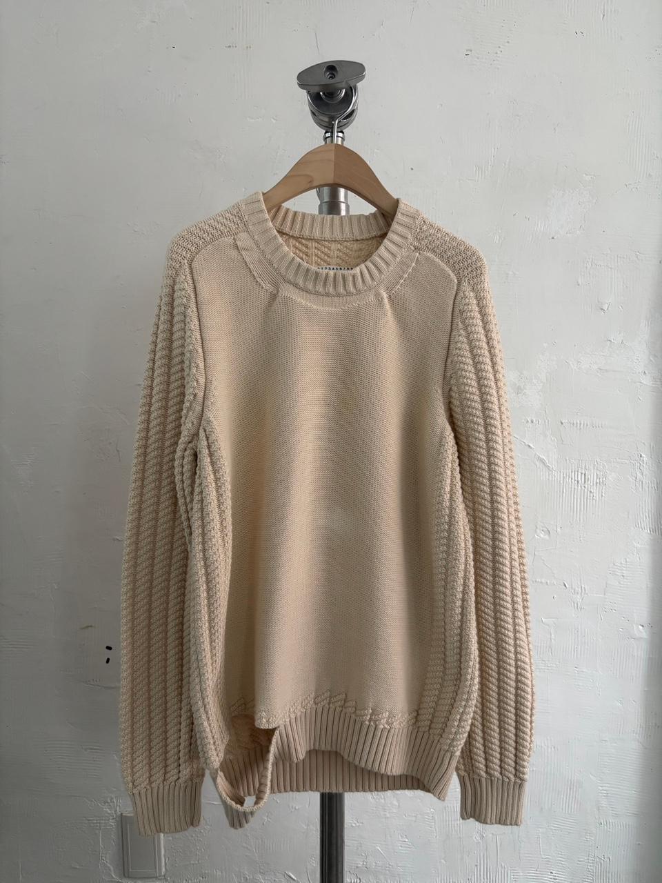 Maison Margiela 마르지엘라 15SS 아이보리 스티치 케이블 니트 2