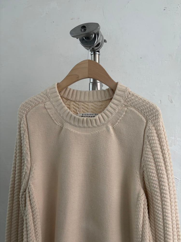Maison Margiela 마르지엘라 15SS 아이보리 스티치 케이블 니트 4