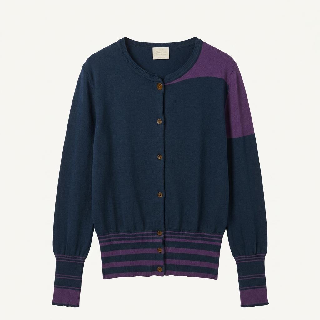 Vivienne Westwood 비비안웨스트우드 블루 퍼플 라운드 가디건 1
