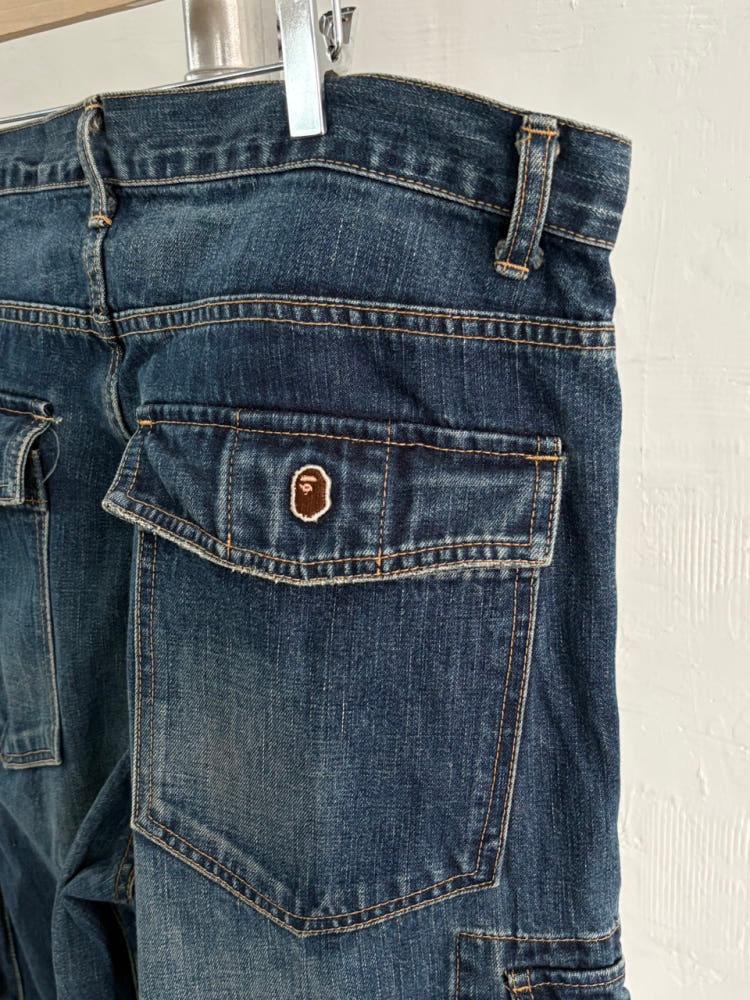 Bape 베이프 데님 와이드 카고 팬츠 6