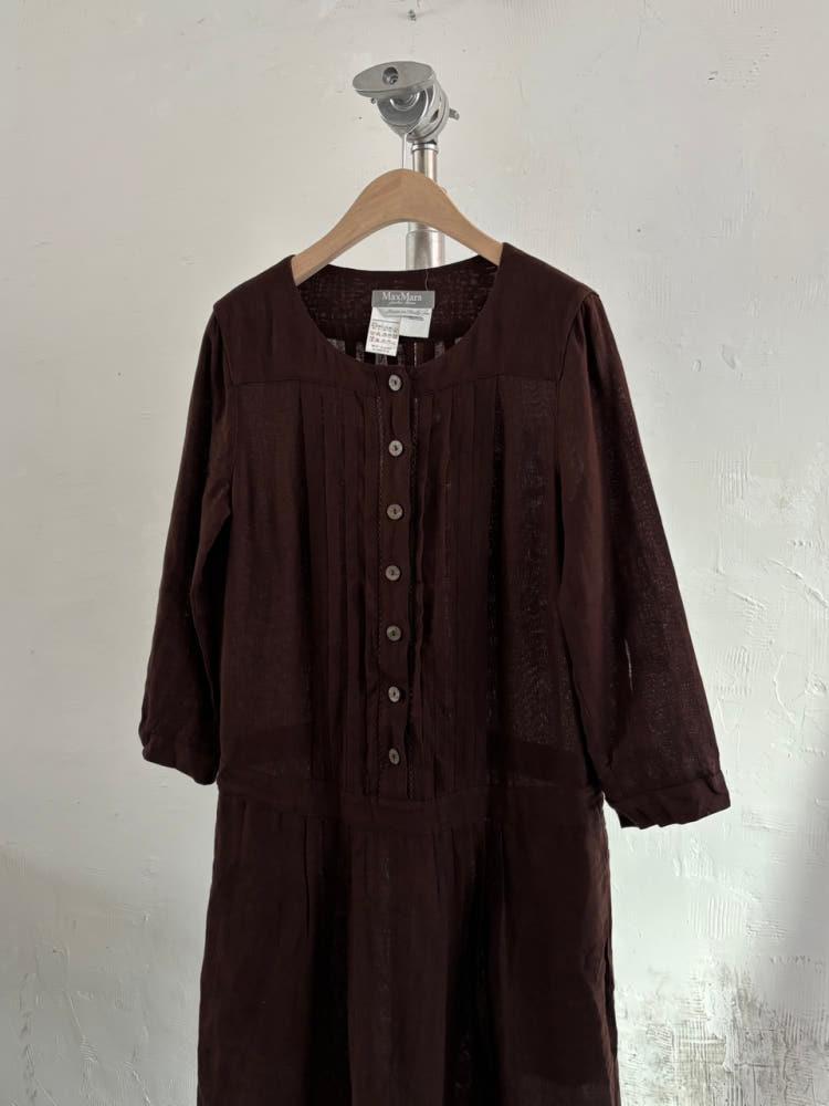 Max Mara 막스마라 브라운 컬러 린넨 원피스 6