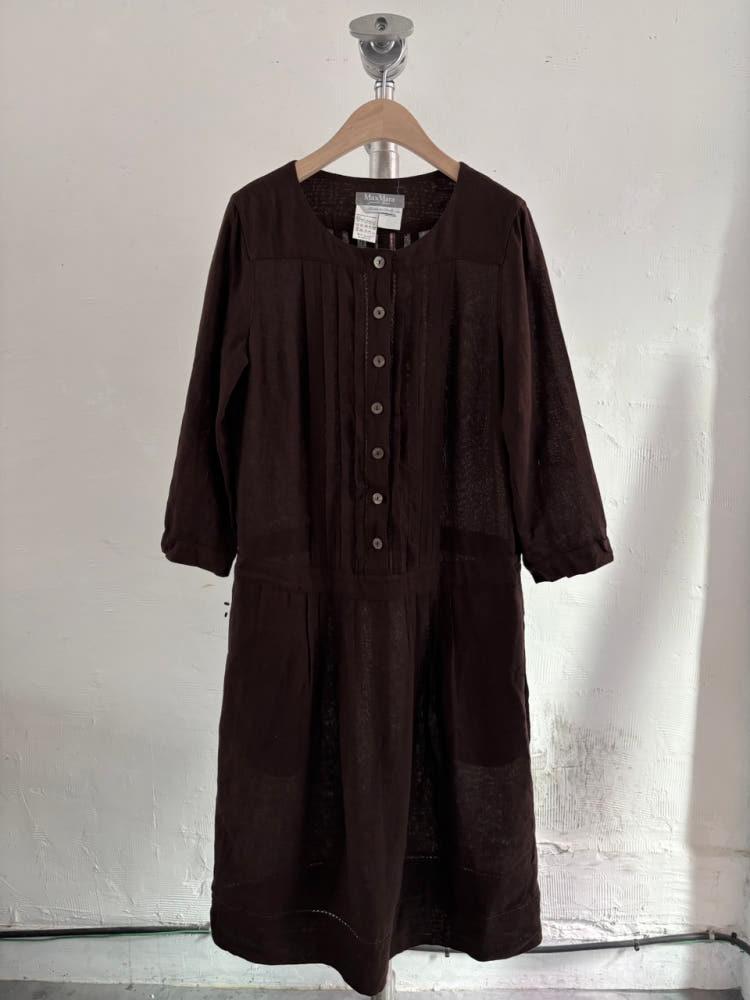 Max Mara 막스마라 브라운 컬러 린넨 원피스 5