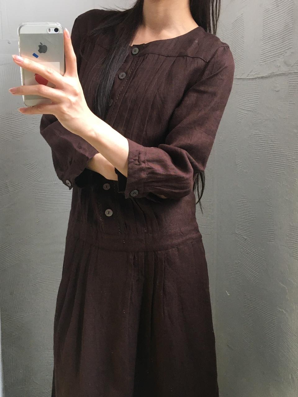 Max Mara 막스마라 브라운 컬러 린넨 원피스 2