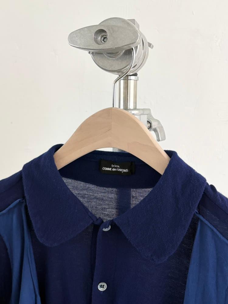 Comme des Garcons 꼼데가르송 트리콧 2005’s 블루 반팔 카라 블라우스 4