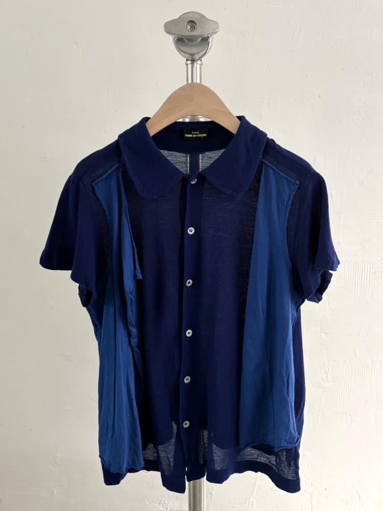Comme des Garcons 꼼데가르송 트리콧 2005’s 블루 반팔 카라 블라우스 3
