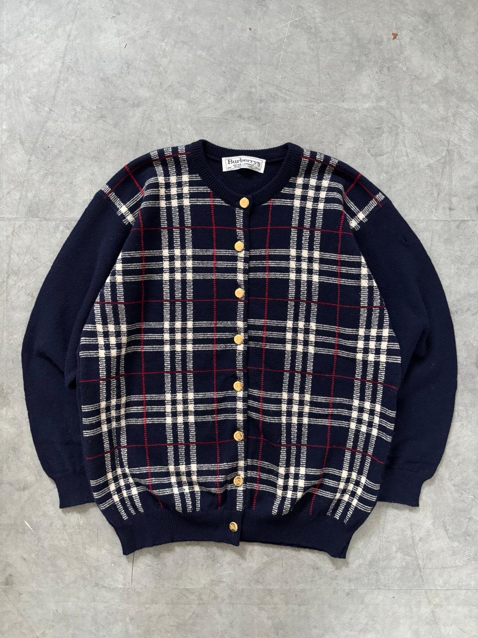 Burberry 버버리 네이비 노바체크 금장 가디건 2