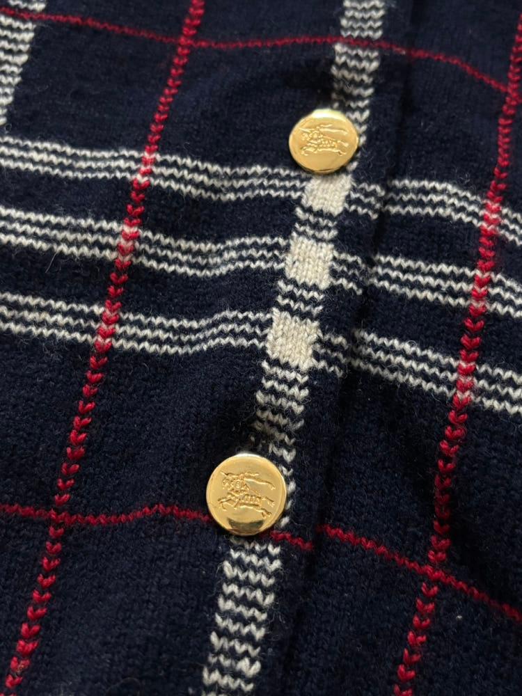 Burberry 버버리 네이비 노바체크 금장 가디건 7