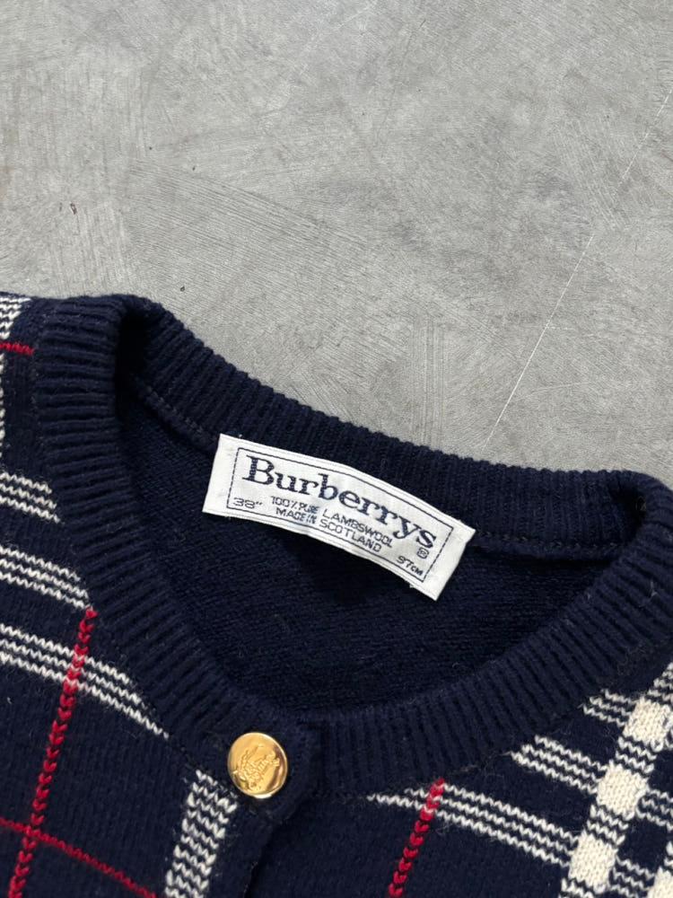 Burberry 버버리 네이비 노바체크 금장 가디건 5