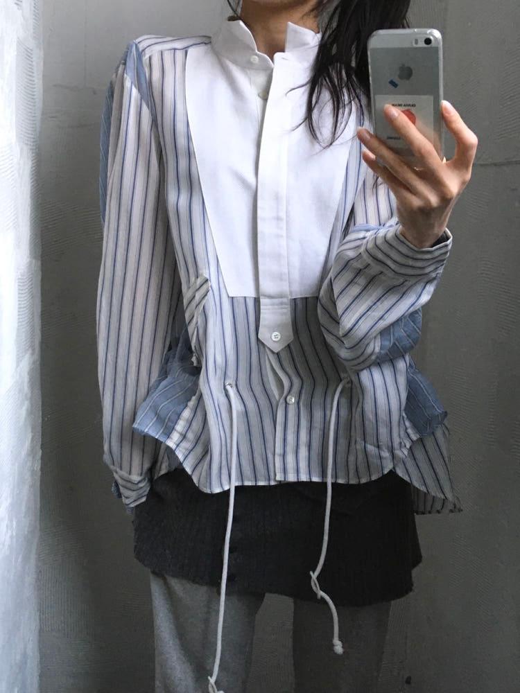 Sacai 사카이 스트라이프 언발란스 셔츠 3