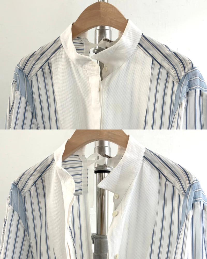 Sacai 사카이 스트라이프 언발란스 셔츠 6