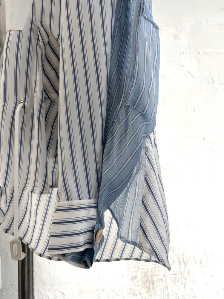 Sacai 사카이 스트라이프 언발란스 셔츠 9