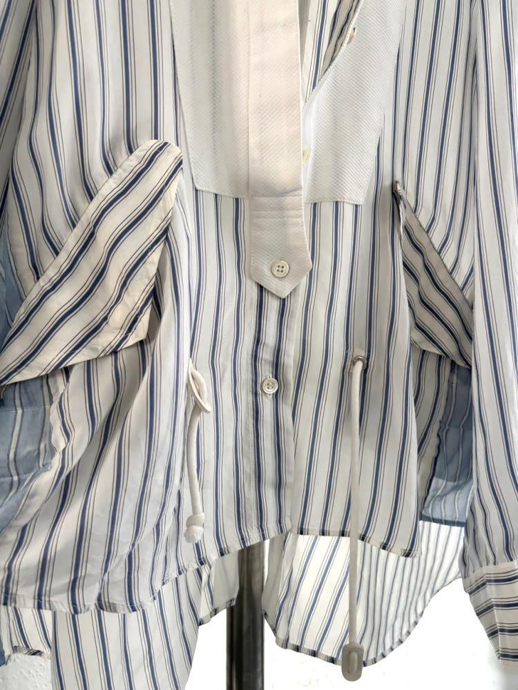 Sacai 사카이 스트라이프 언발란스 셔츠 10