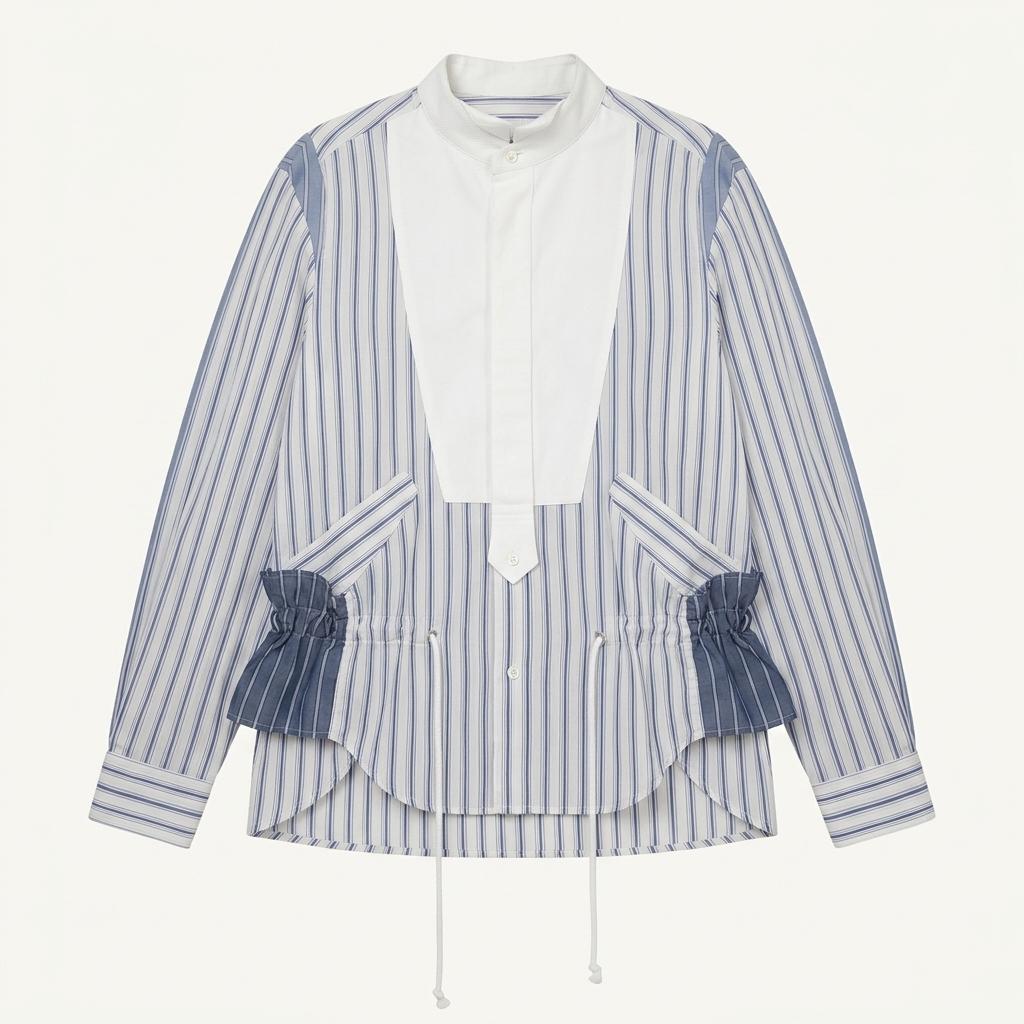 Sacai 사카이 스트라이프 언발란스 셔츠 1