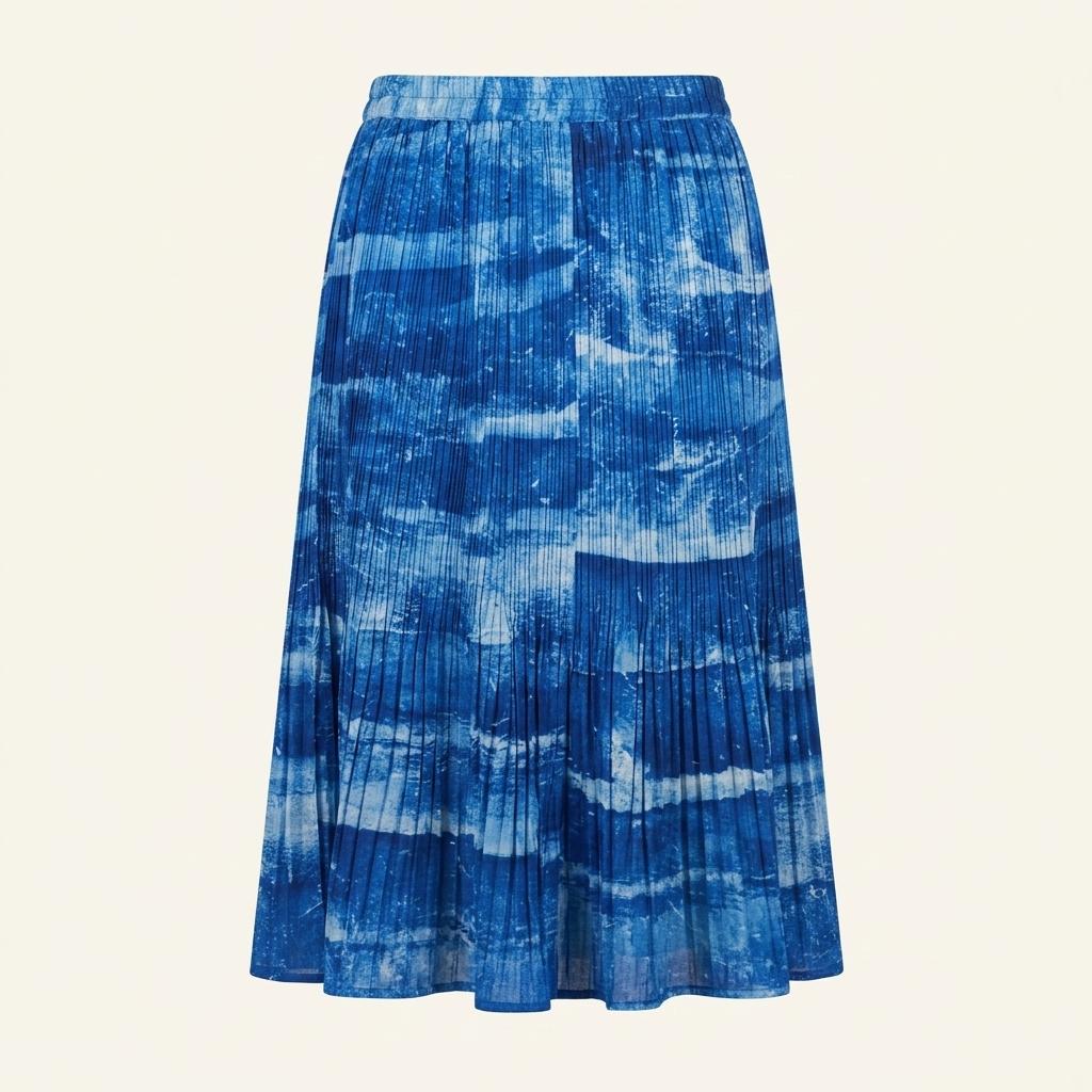 Pleats Please 플리츠플리즈 블루 플리츠 미디 스커트 1