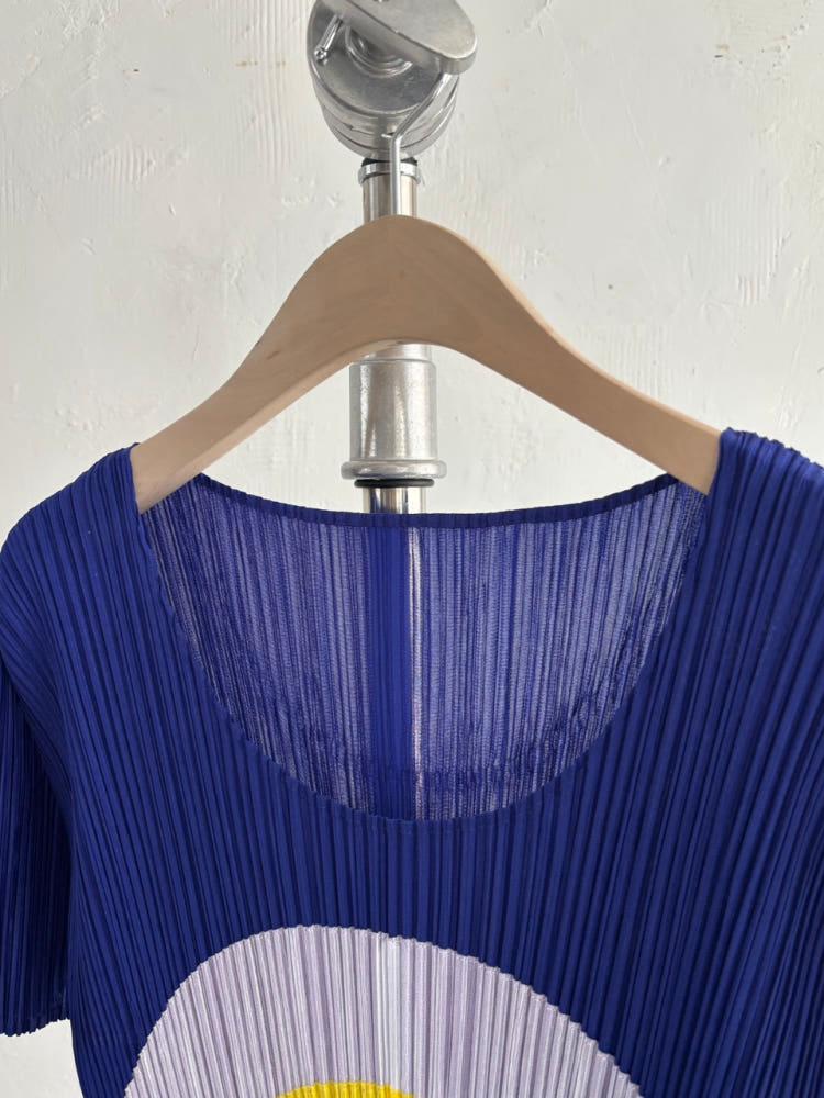 Pleats Please 플리츠플리즈 퍼플 옐로우 플리츠 반팔 7