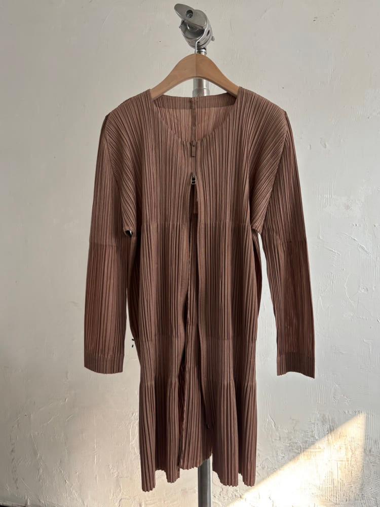 Pleats Please 플리츠플리즈 브라운 플리츠 집업 자켓 6